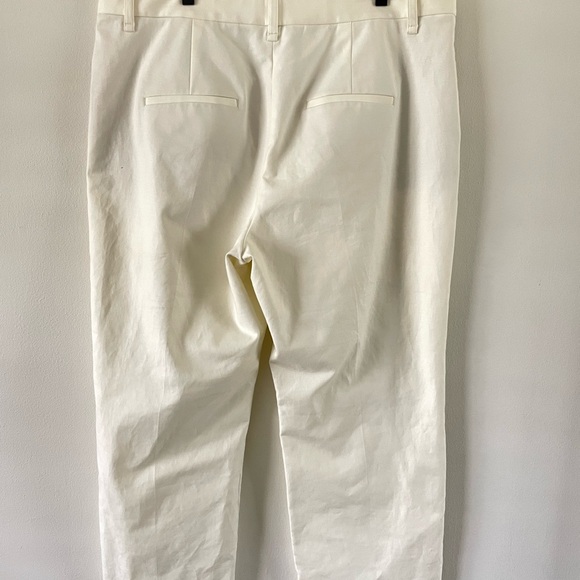 VINCE Avery Wide Leg Italian Chino Pant Size 16 Ivory Stretch Cotton Blend - Picture 6 of 10